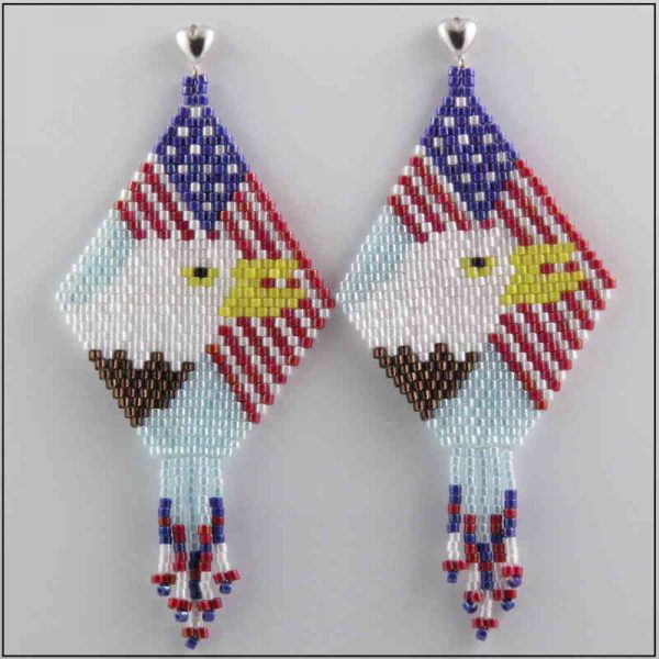 USA Flag with Eagle Earrings