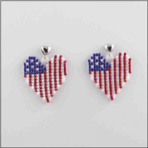 USA Heart Earrings