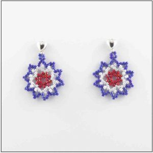 Red, White and Blue Lace Earrings