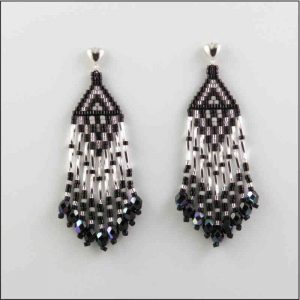 Black - Silver Earrings