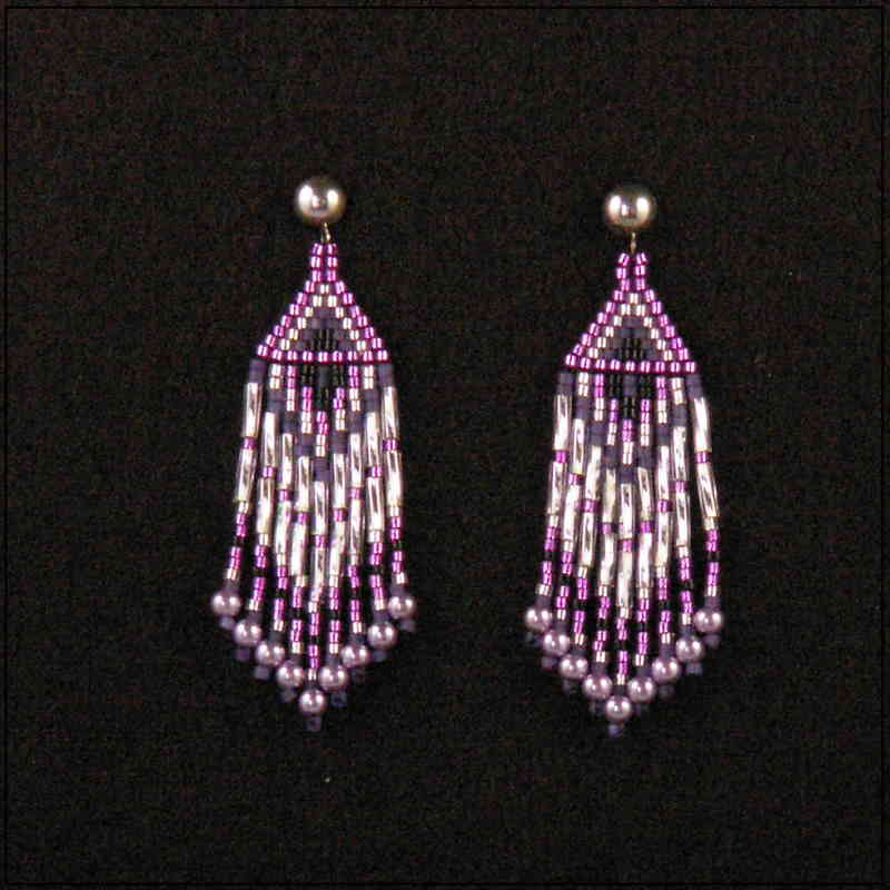Purple - Silver Earrings