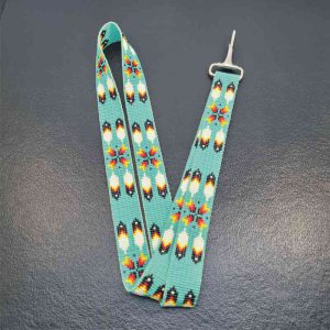 Turquoise with Feathers Lanyard