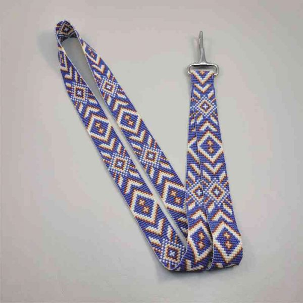 Blue with brown/beige Southwest Pattern Lanyard