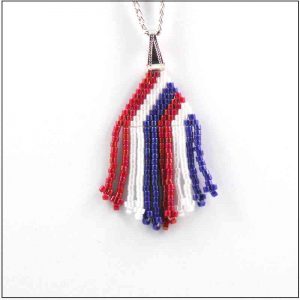 Short Red, White and Blue Pendant