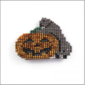 Halloween Pumpkin with Cat Pin