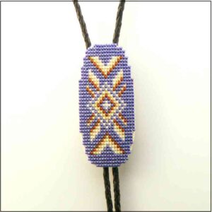 blue with brown/beige pattern bolo