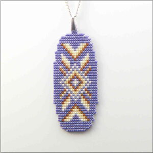 blue with brown/beige pattern pendant