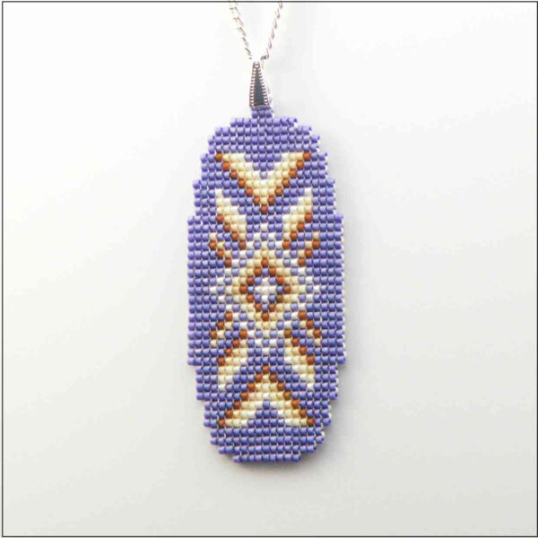 blue with brown/beige pattern pendant